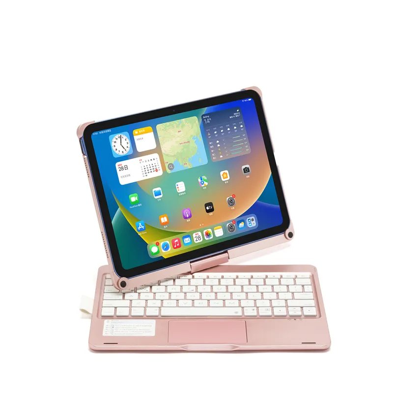  Funda con teclado para tablet  Fire HD 10 y Fire HD 10  Plus (11ª generación 2021) de 10.1 pulgadas, teclado Bluetooth con panel  táctil giratorio de 360° con soporte para