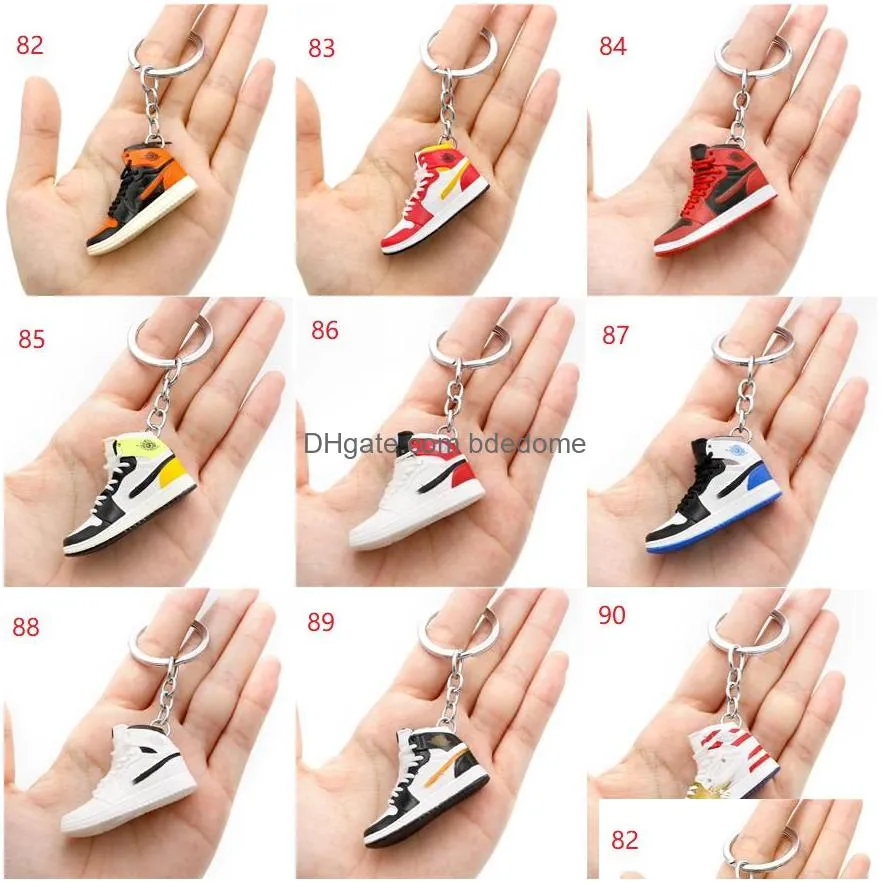 Classic Mini Three-Nsional Shoes Key Chain Trendy Color Sneaker Keychain Men Women Kids Basketball Shoe Keychains Drop Delivery Dh3Co