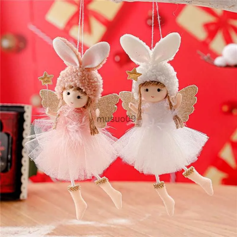 Christmas Decorations Christmas Angel Doll Cute Skirt Girl New Year Christmas Craft Kids Gift Home Decor Christmas Tree Ornaments Navidad DecoracionL231111