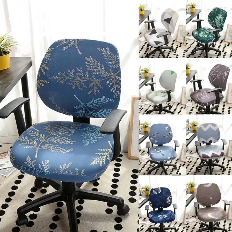 Chair Covers Elastic Cover For Computer Office Split Slipcover Home Armchair Saddle Slipcovers Two Parts