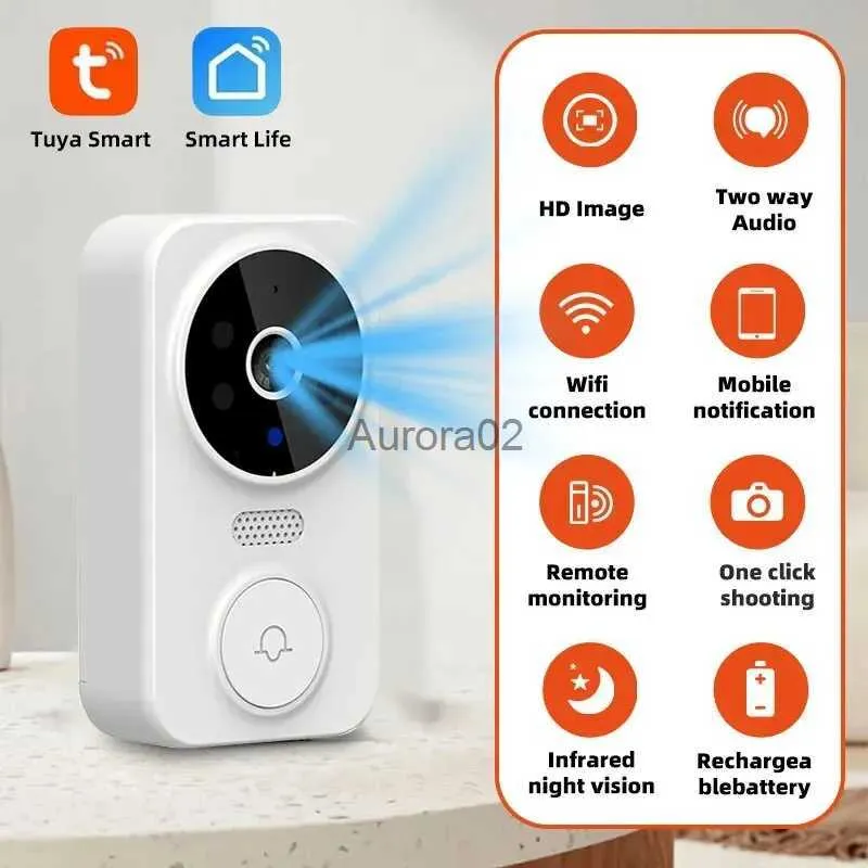Dörrklockor tuya hem visuell wifi graffiti intelligent dörrklocka ringer fjärr röstintercom trådlös övervakning kamera yq231111