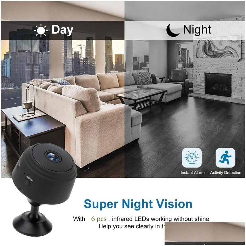 Mini Camera WiFi Small Wireless Video Camera Full HD 1080P Night Vision  Motion Sensor Video Detection Security Nanny Surveillance Cam