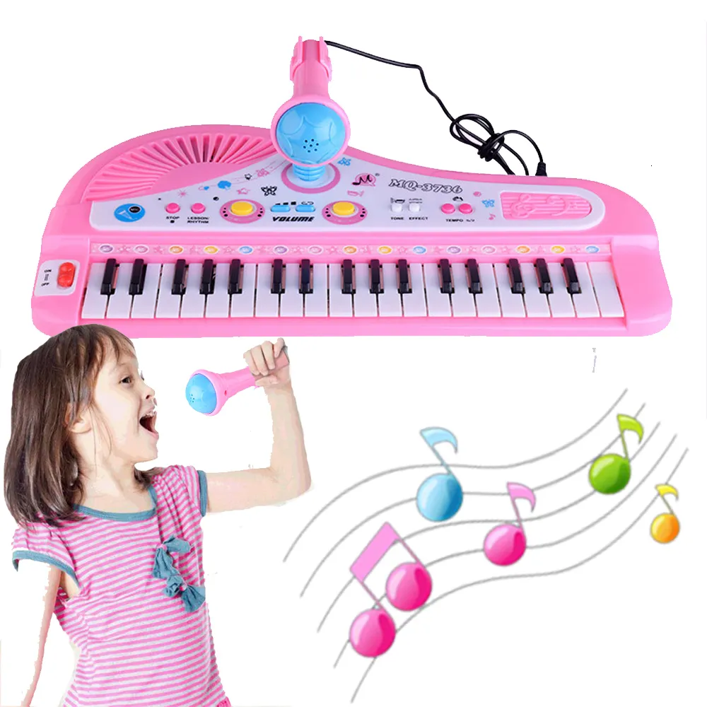 37 Touches de Piano pour Enfants avec Microphone,Clavier de Piano p