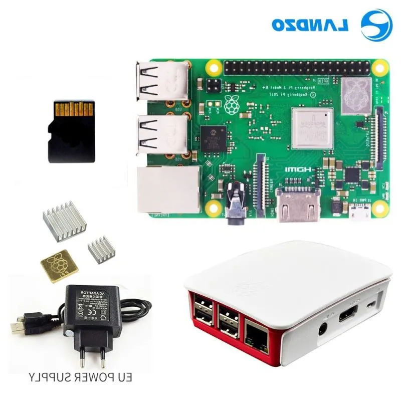 Freeshipping Raspberry Pi 3 B Plus Zestaw rozruszny 16 g oryginalny obudowa 5V/25A EUE Zasilanie z kablowym radiatorem Jirib