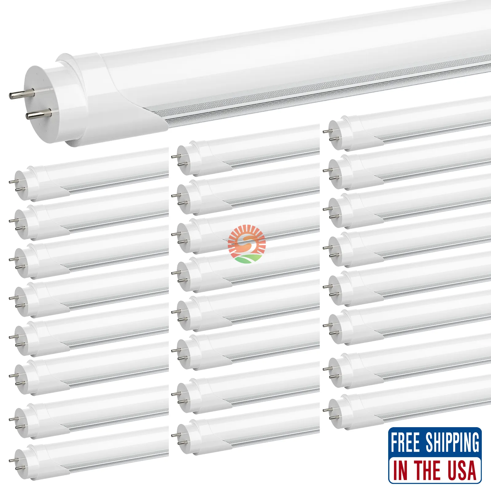 ABD'de Stok 4ft 1200mm T8 LED Tüp Işık Dükkanı Ampul Yüksek Süper Parlak 18W 20W 22W Sıcak Soğuk Beyaz LED Floresan Ampuller AC85-265V FCC