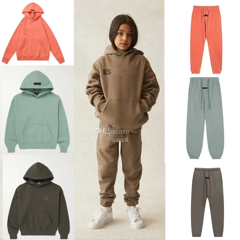 ess kids close set baby hoodies sports suit children 청소년 유아 디자이너 의류 브랜드 후드 스웨터 세트