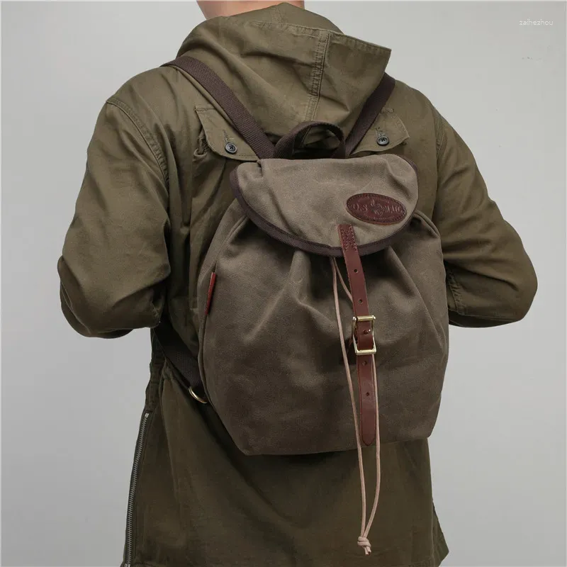 Рюкзак унисекс, мужской дорожный рюкзак для ноутбука, винтажные сумки, кожаный холщовый рюкзак, рюкзаки на шнурке, походная сумка Mochilas