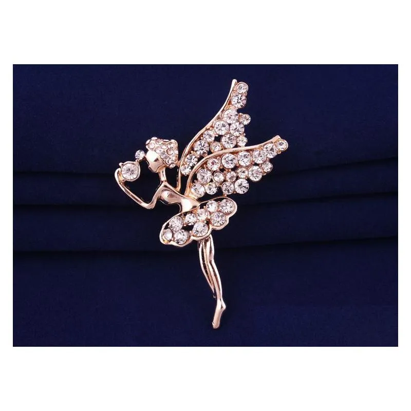 Diamante anjo forma broche de alta qualidade temperamental noiva broches de casamento delicado e bonito liga jóias entrega gota dh2tu