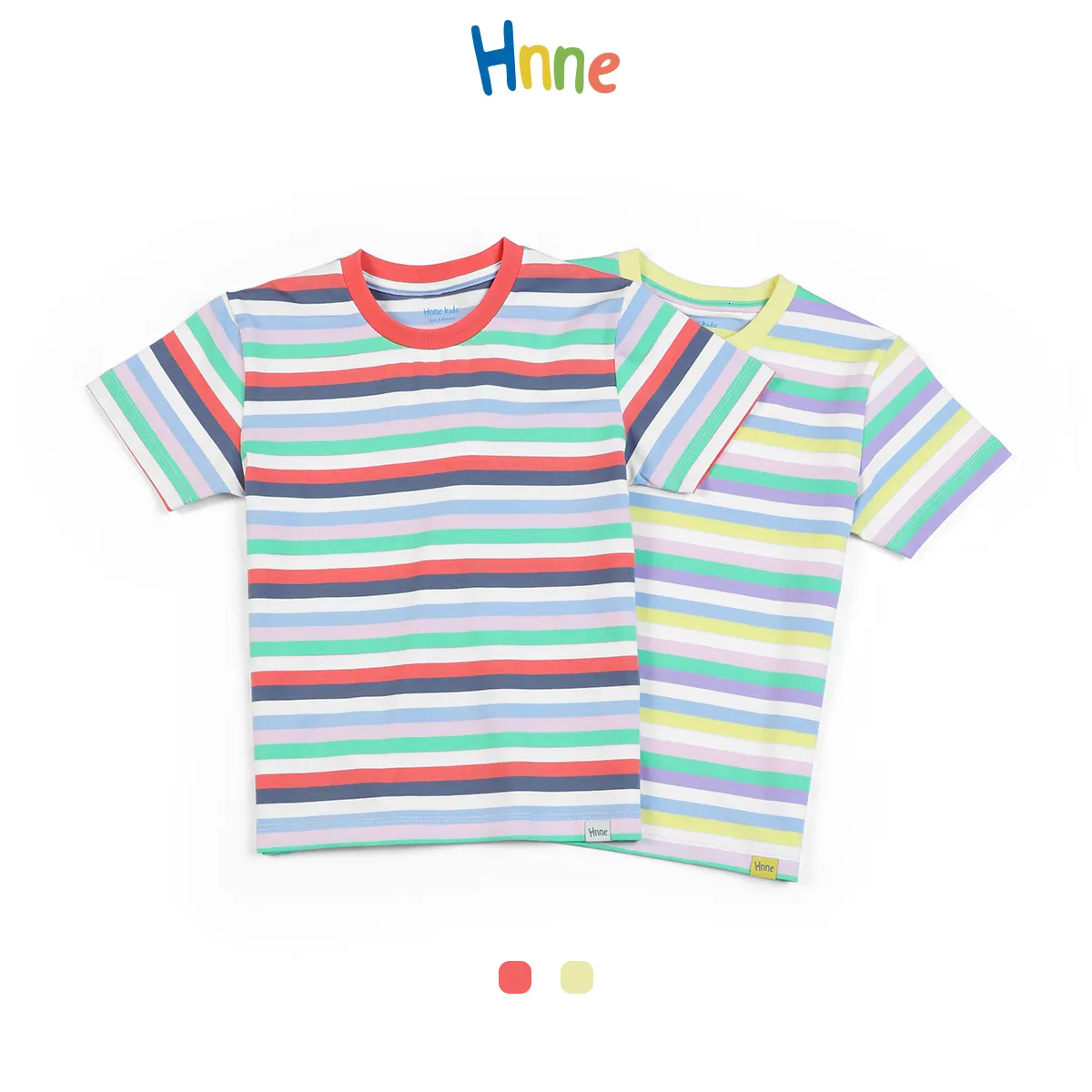 T-shirts Hnne été coloré rayé enfants unisexe garçons filles hauts confortables 3 ans 14 ans qualité t-shirt t-shirts 230411