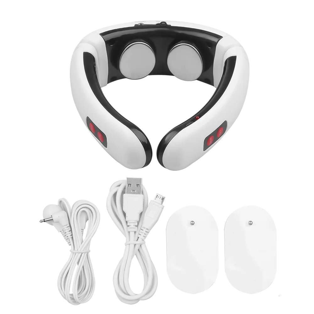 Back Massager Electric Neck Massager Pulse Back 6 Modes Power Control Far Infrared Heating Pain Relief Tool Health Care_voghion.com