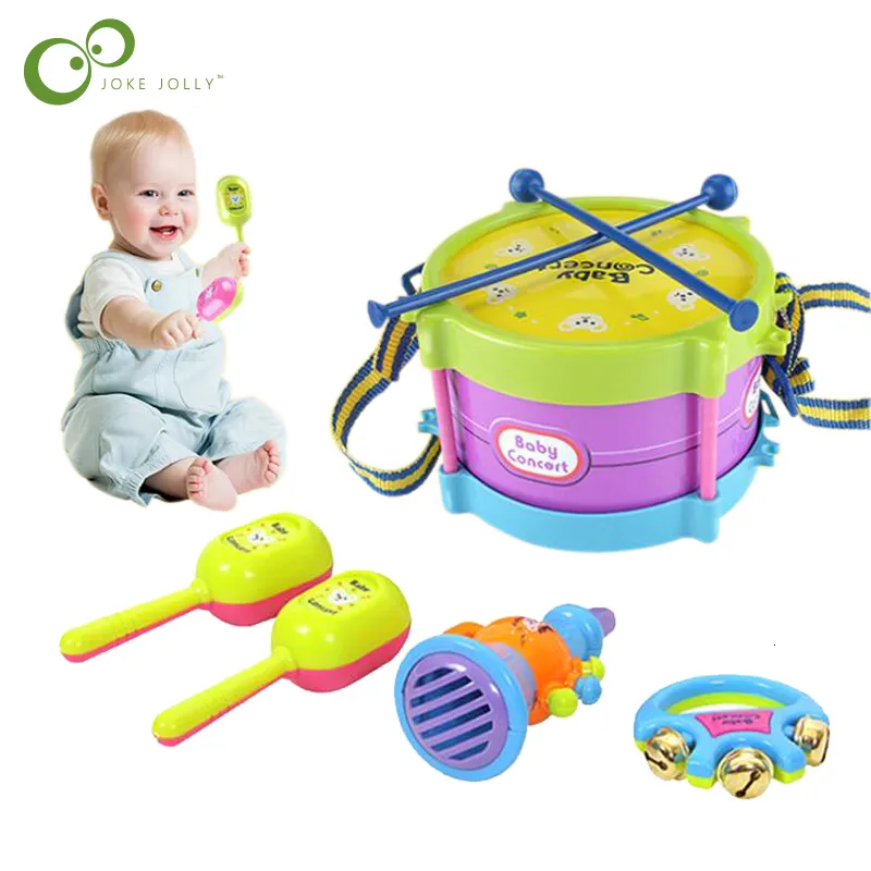 Барабаны перкуссия 5pcs/4pcs Детская барабанная труба Toy Music Music Percussion Intromment Band Kit