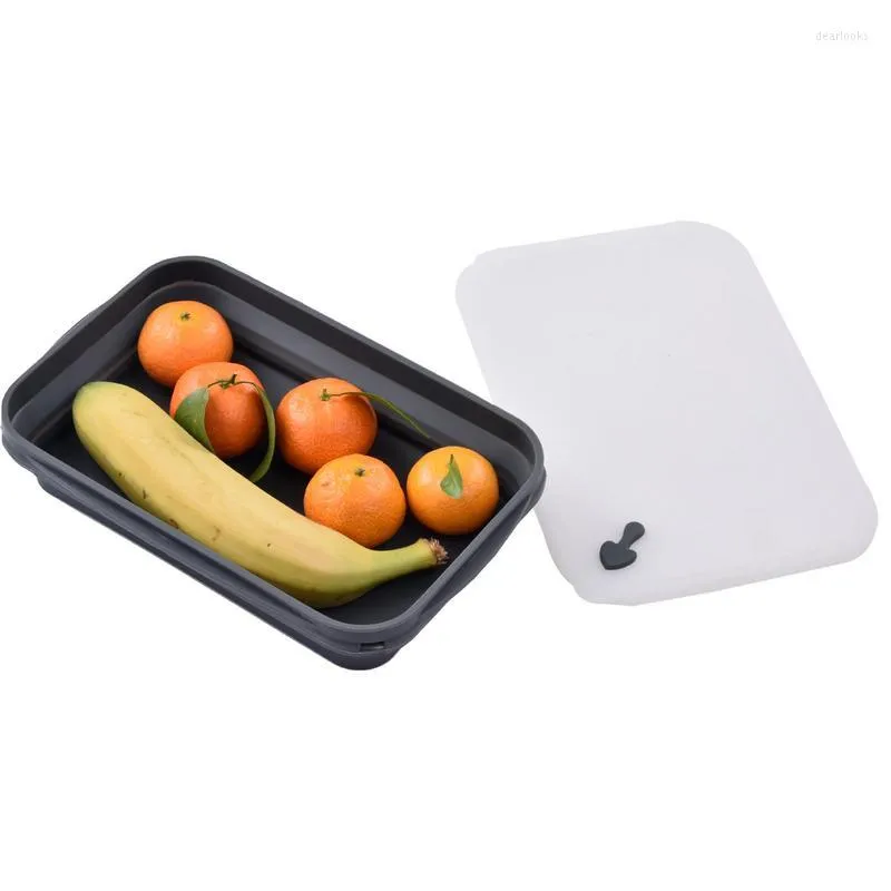 Dinnerware Sets Silicone Folding Bento Lunch Box Collapsible Portable Bakeware For Container Bowl Lunchbox Tableware