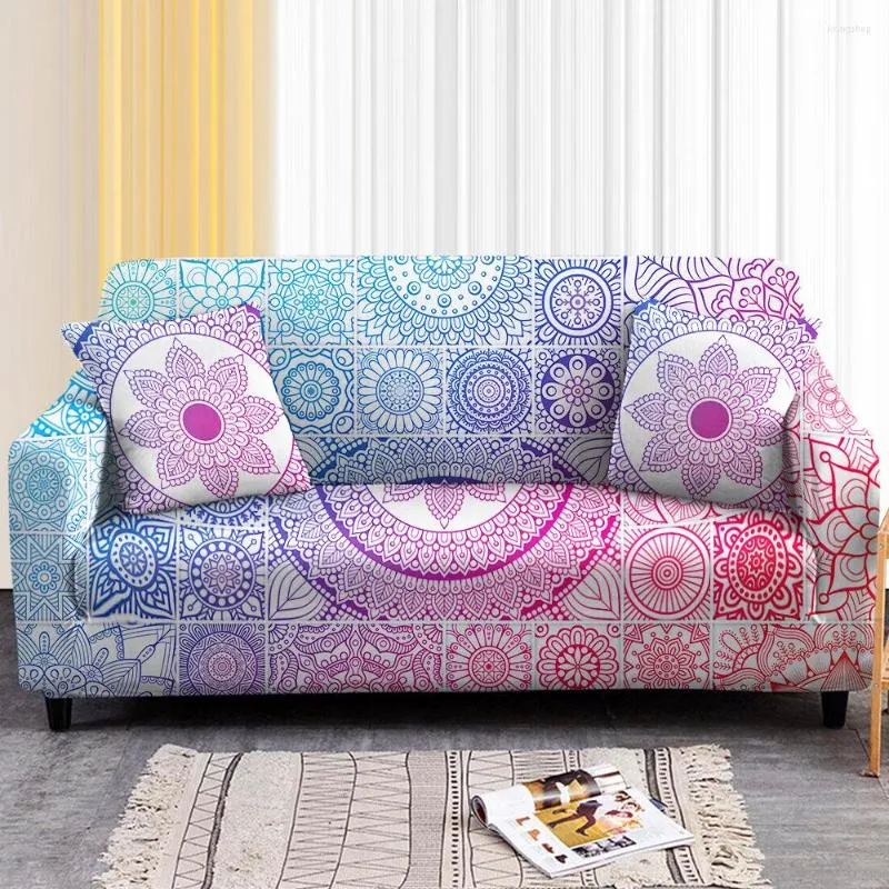 Stuhlhussen Mandala Elastischer Sofabezug für Wohnzimmer Stretch Bohemian Prints Couch Schonbezug Sesselschutz 1/2/3/4-Sitzer