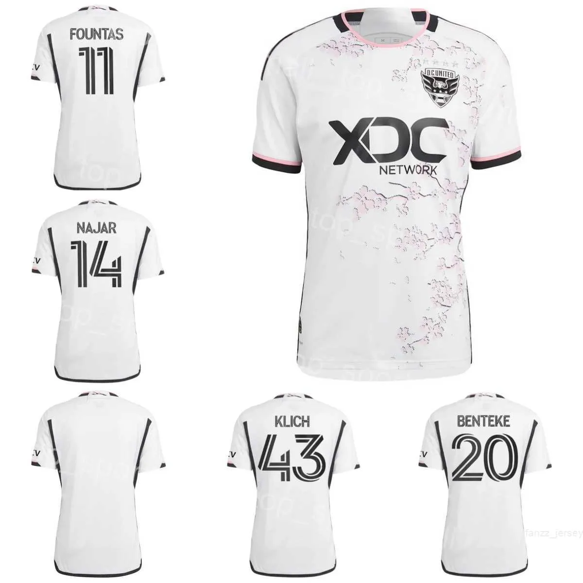 Futbol Washington DC United Jersey 20 Benteke 43 Klich 5 Jeahze Birnbaum Canouse Hopkins Ku-Dipietro Fountas Hines-benzim