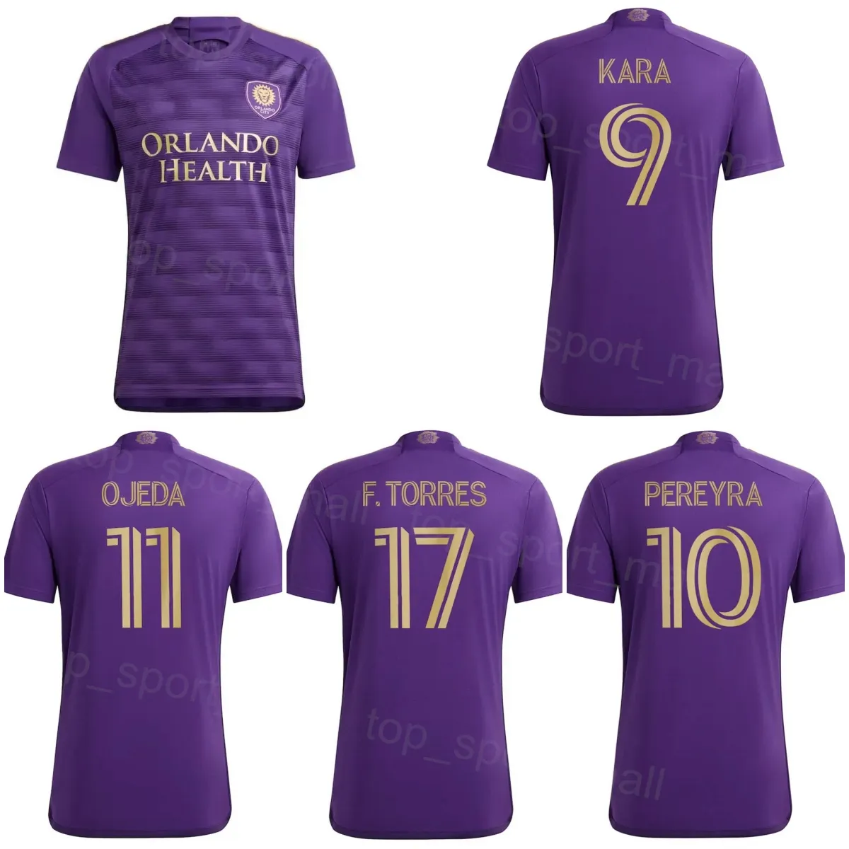 Koszulki piłkarskie SC Orlando City 3 SANTOS 6 JANSSON 24 SMITH 25 CARLOS 26 HALLIDAY 11 OJEDA 17 TORRES 15 SCHLEGEL 10 PEREYRA 9 KARA 1 GALLESE Zestawy koszulek piłkarskich 2023 2024