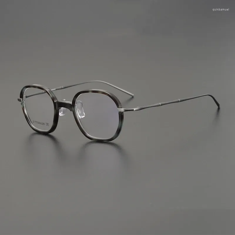 Solglasögon ramar glasögon män japan handgjorda titunium optiska fyrkantiga glasögon ram modell gms011 kvinnor recept nyanser