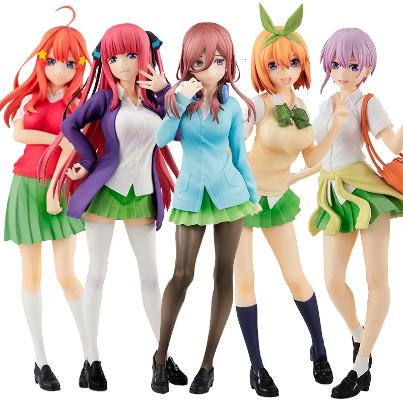 Anime Manga De typische Quintuplets Figuur Nakano Ichika Nino Itsuki School Uniform Standing Static Collection 18 cm PVC Toy 230410