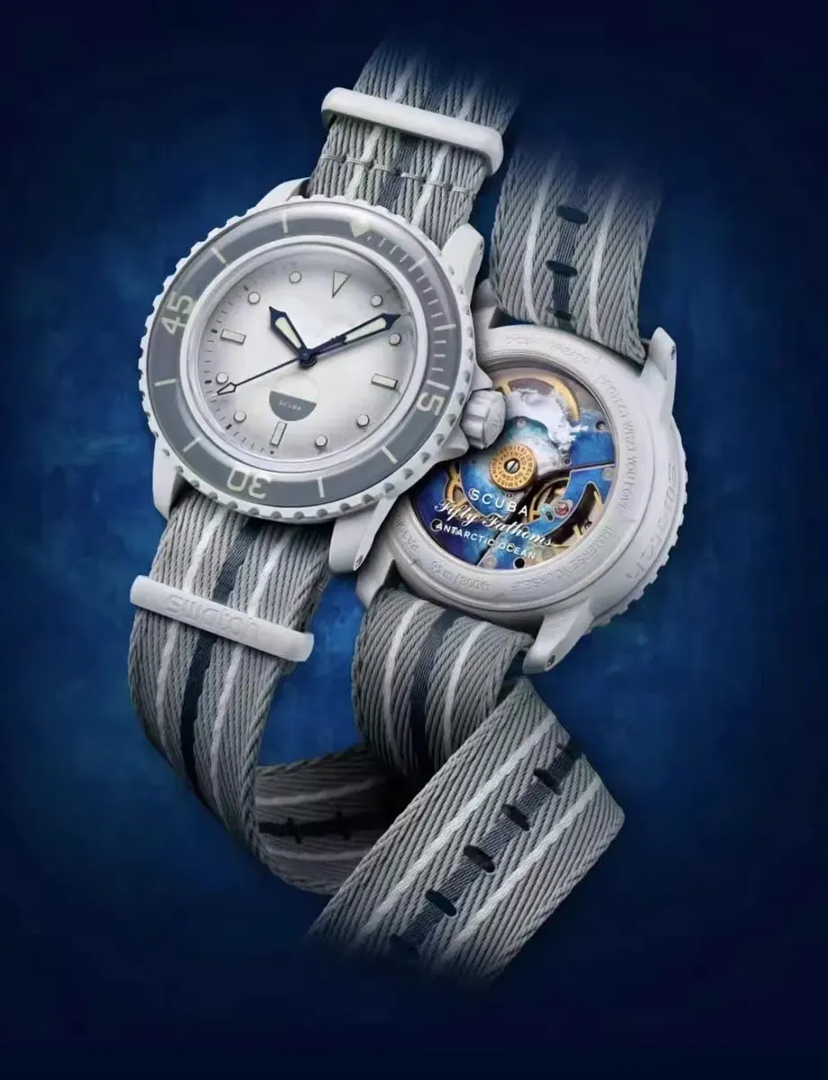 Ocean Watch Montre pour homme Biocéramique Montres mécaniques automatiques de haute qualité Fonction complète Océan Pacifique Océan Antarctique Montre indienne Montres de mouvement de créateur