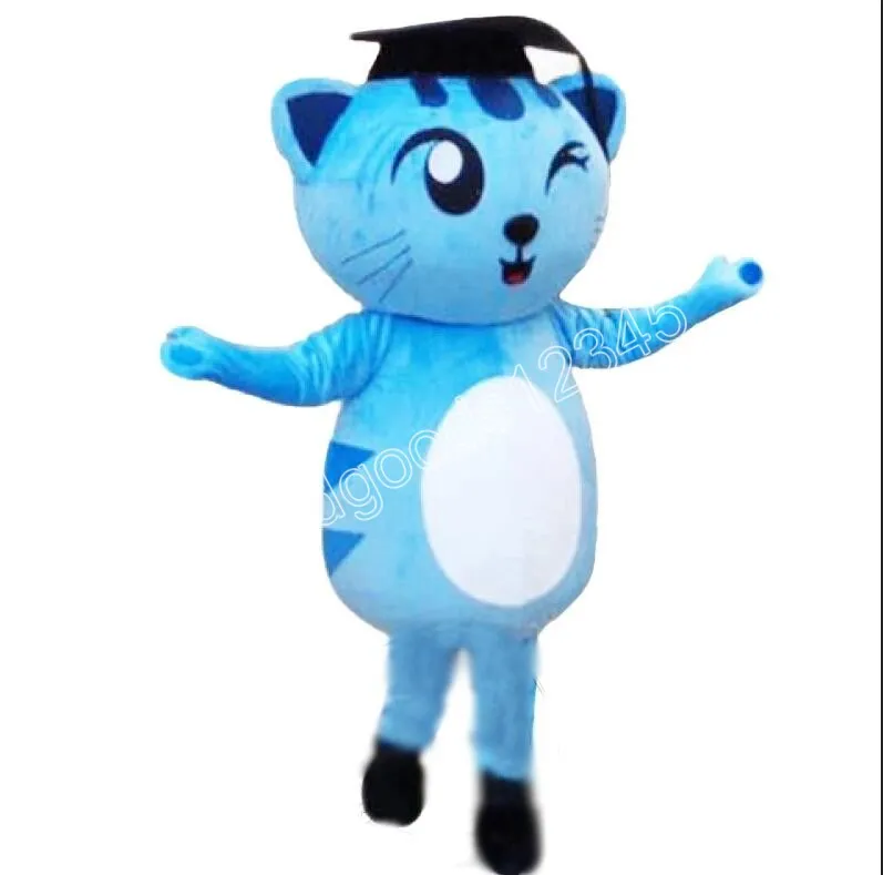 Super Cute Blue Docter Cat Mascot Costumes Halloween Fancy Party Dress Cartoon Character Carnival Xmas Easter Advertising Birthday Party Costume