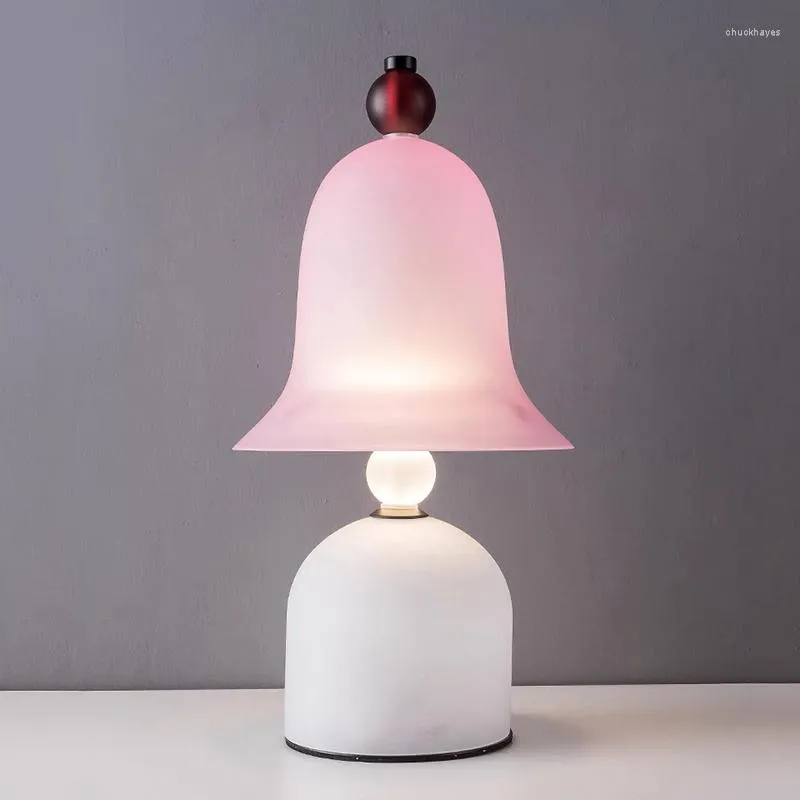 Lâmpadas de mesa Designer de lâmpada de vidro rosa Luxury Room de sala de estar de cabeceira mesa de estudo Decoração de arte em casa