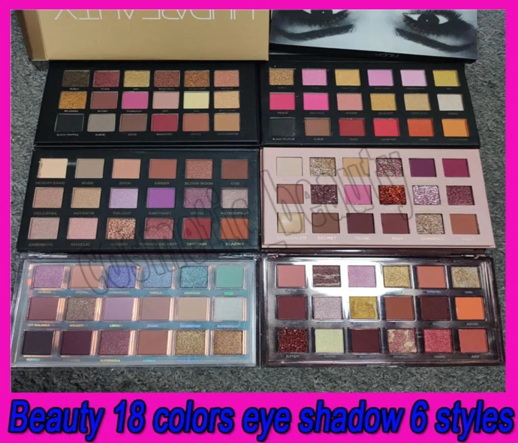 Ny skönhetsögon makeup palett rose stygg naken 18 färger ögonskugga palett matt skimmer kvicksilver ögonskugga paletes 6 stilar2171564