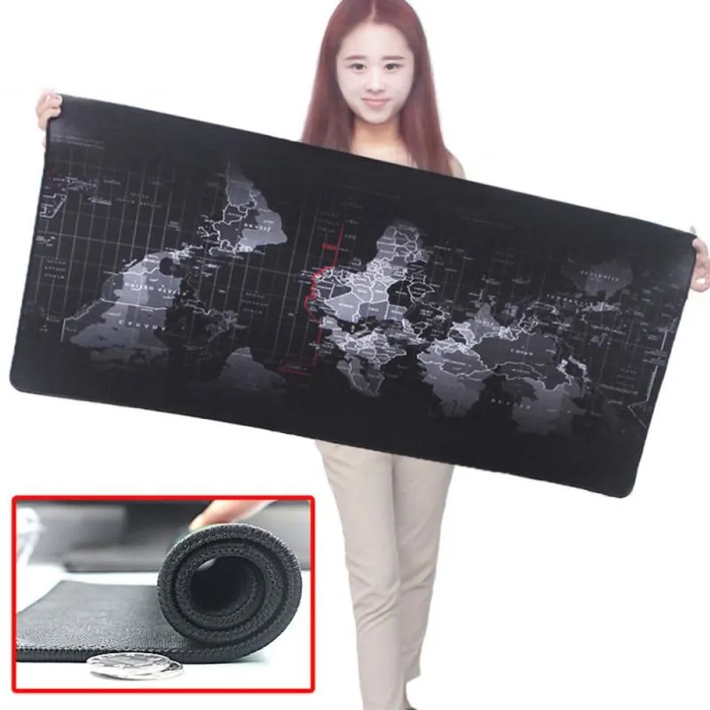 Freeshipping Super Large Size World Map Keyboard Mouse Pad Anti-Skid Durable Gaming Mousepad Mouse Mat Keyboard 300X800X2mm 400X900X2 M Dwkt