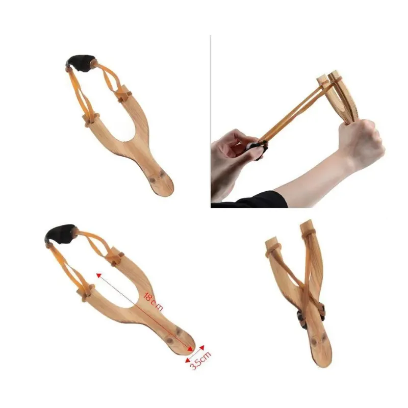 Catapulte en bois naturel pour enfants, ficelle en caoutchouc, catapulte d'extérieur traditionnelle amusante, accessoires de chasse intéressants, jouets