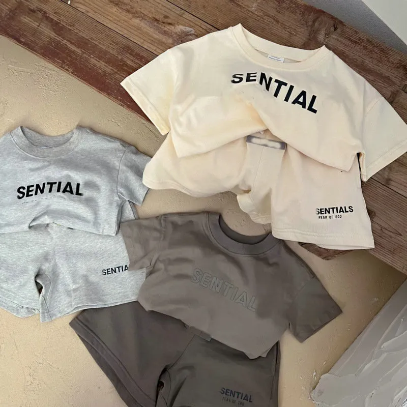 Designer marca abbigliamento estivo in cotone set di set di t-shirt per ragazzi sportivi per il tempo libero set di pantaloncini per bambini vestiti per bambini outf 93