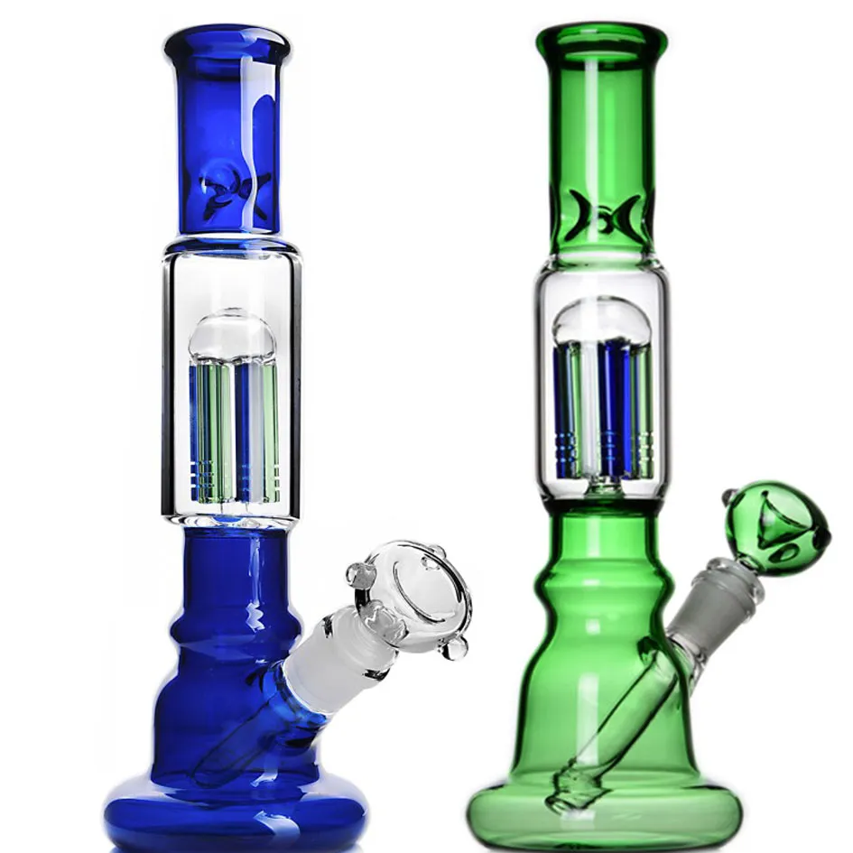 9.9inchs Heady Glass Bong Water Pipes DownStem Perc Smoke Recycler Beaker Dab Rigs 14mmジョイント付き