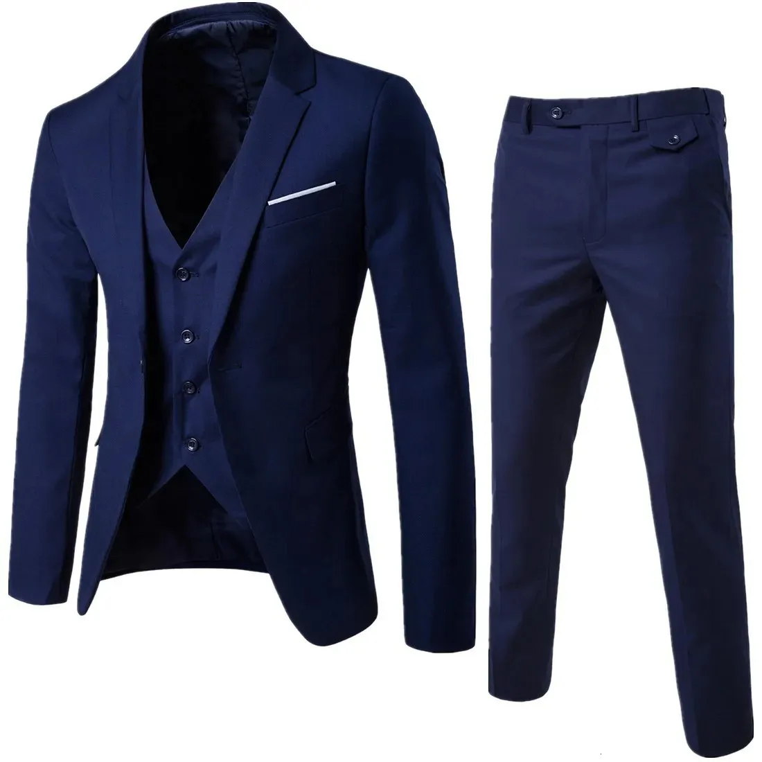 Mens Suits Blazers Fashion Men Classic 3piece Set Suit Wedding Grooming Slim Fit Jacket Pant Vest Black Gray Blue Burgundy Plus Szie S6xl 231110