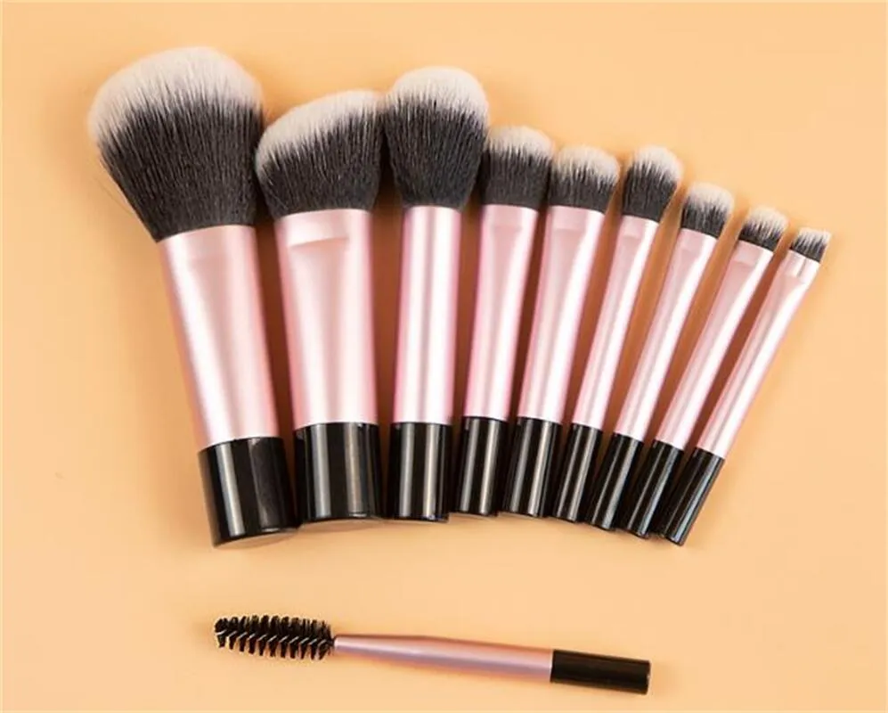 Proteable Makeup Borstes Set Minicosmetic Brush Powder Foundation Blush Blooming Eyebrow Eyeshadow Blending Brush Kit Borste Gratis frakt