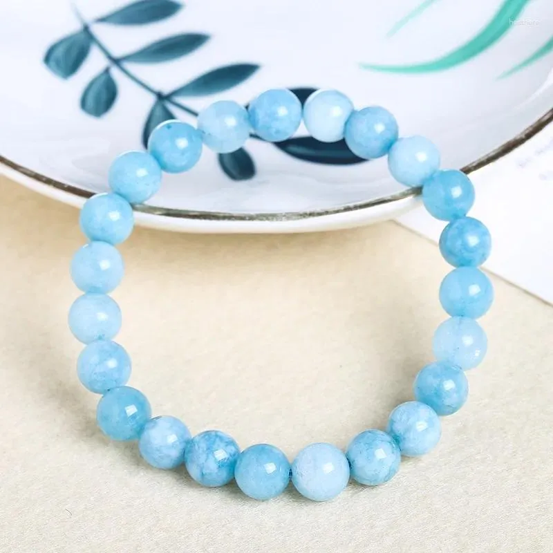 Strand Natural Aquamarine Waistband Bring Positive Energy Peace Youthfulness Bracelet Stone Jewelry Gift