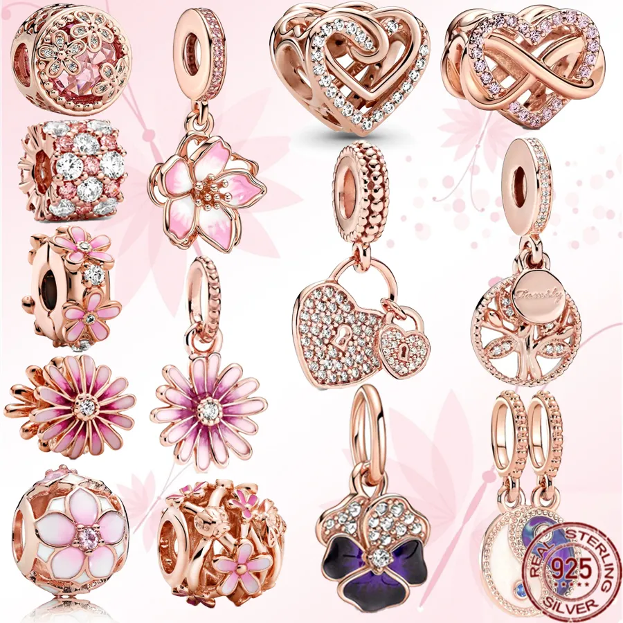 Pandora flower heart charm clearance
