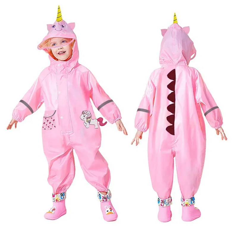 Manteaux imperméables pour enfants de 1 à 10 ans, combinaison imperméable à capuche pour garçons et filles, vêtements et pantalons de dinosaure de dessin animé pour bébés