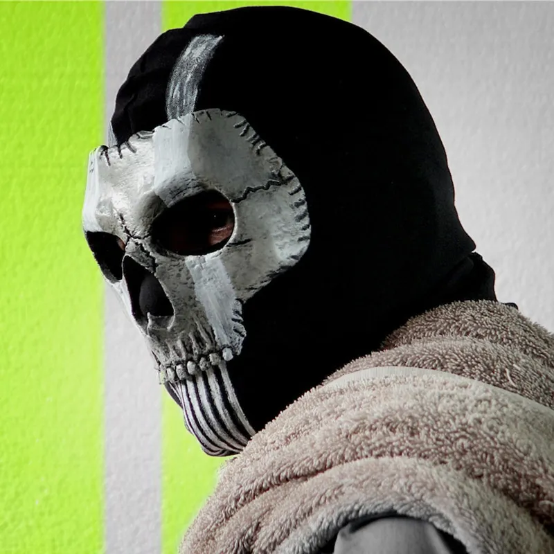 Ghost Mask With Protective Jaw for Cosplay and Airsoft 