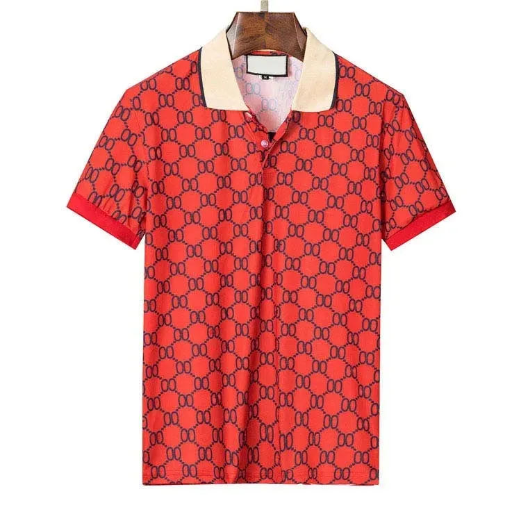 Nowe męskie stylisty koszulki polo High Street Short Sleeve Designer Polos Men Men Snake Pszczoła Kwiat haftowa bawełniana koszulka T-shirt Dostępne są zwykłe kolory