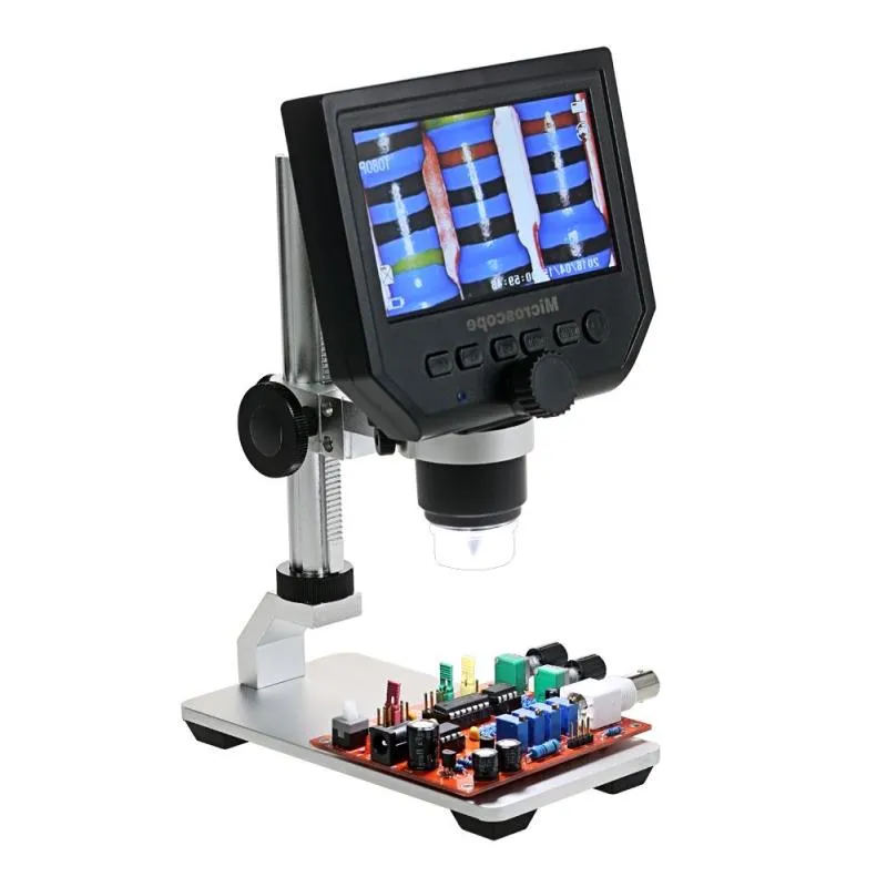 Freeshipping 600X 36MP Microscope numérique LED Loupe microscope pour microscope de téléphone portable avec stent en alliage d'aluminium 43 pouces HD Hxib