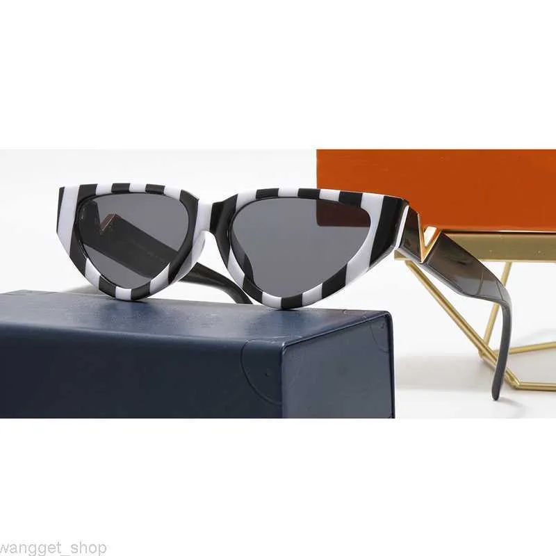 Partihandel lyxdesigner solglasögon för kvinnor män kattögon solglasögon av hög kvalitet vit svart mode adumbral glasögon tillbehör glas