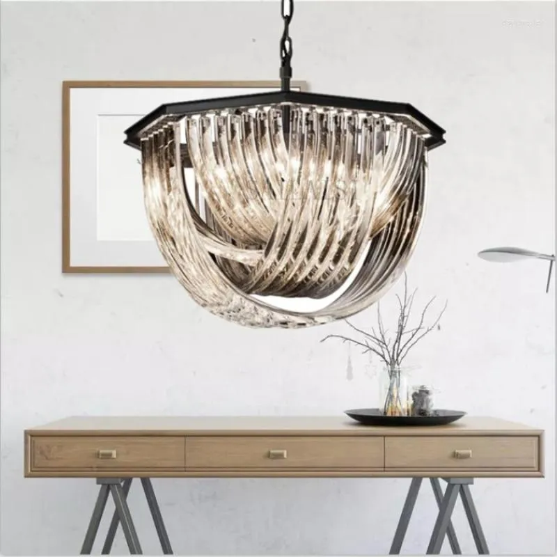 Żyrandole American Black Metal E14 LED Light Lights Retro Regulowany łańcuch Lampa Lampa salon Luster Lamparas Optopienia