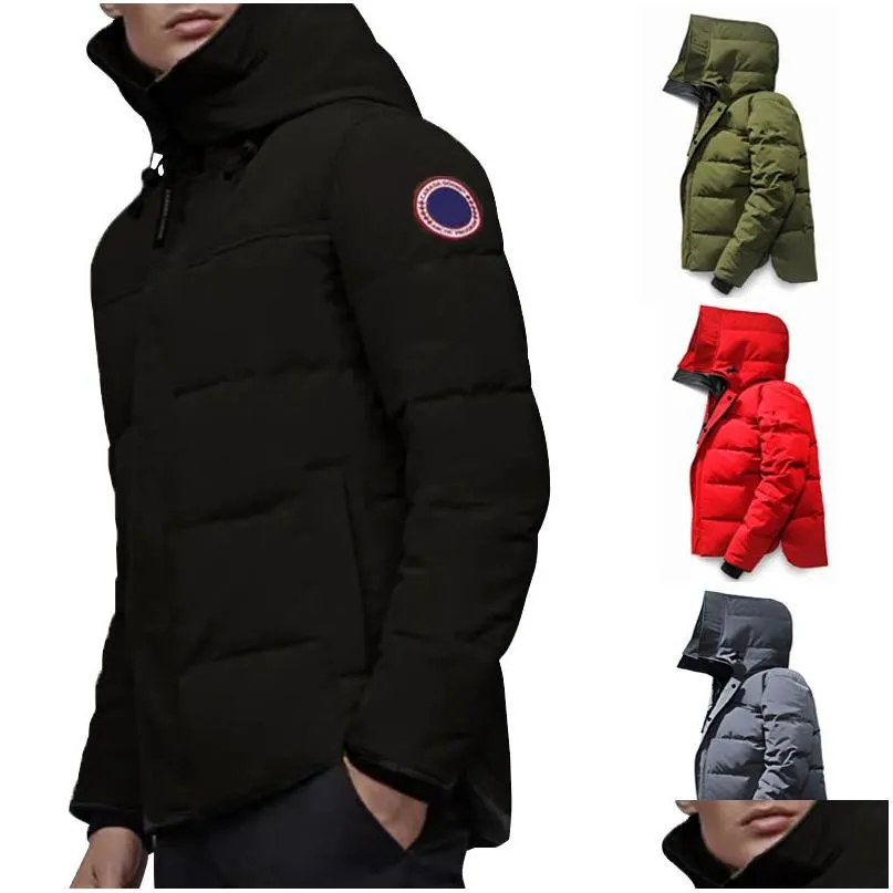 Men'S Down Parkas Designer Winter Jacket Canada Men Women Canadian Fashion Trend Hooded Goose Lovers Thickened Warmth Feather Warm Dhf09