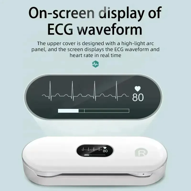 Andra hälsoskönhetsartiklar ER2 PORTABLE EKG Monitor OLED Bluetooth EKG Cardiaco hjärtövervakning bärbar elektrokardiograma Unlimited Data Storage Dela 231110