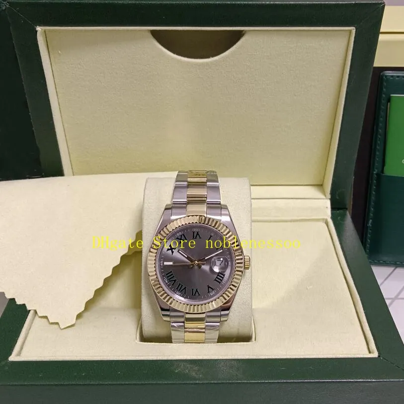 35 estilo foto real automática com relógios de caixa 126333 masculino 41mm ouro amarelo 18K mostrador romano pulseira de aço de dois tons 126331 fecho dobrável 126334 relógios de pulso relógio masculino