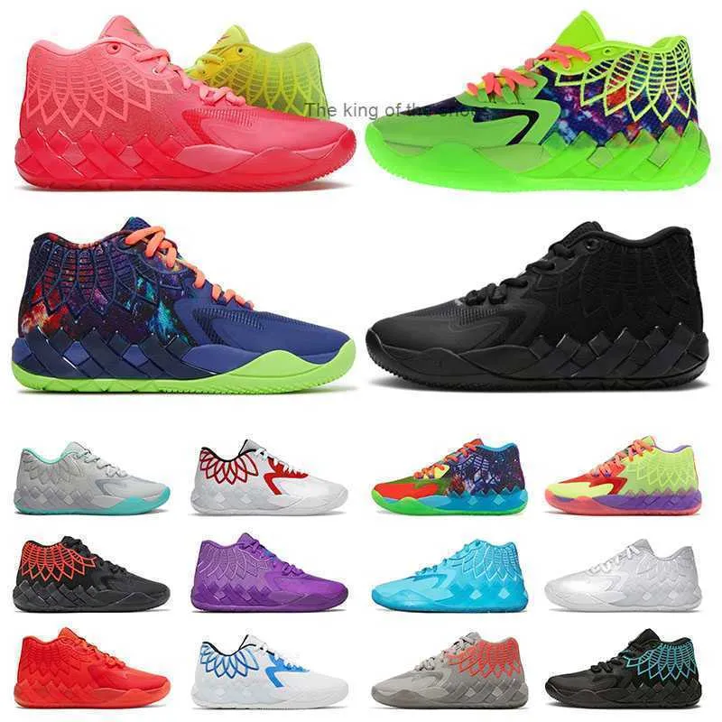 MB.01OG Bottes Original Rick et Morty Lamelo Ball Chaussure MB 01 Chaussures de basket-ball pour hommes Queen City Buzz City Black Blast Purple Galaxy Rock Ridge Rouge