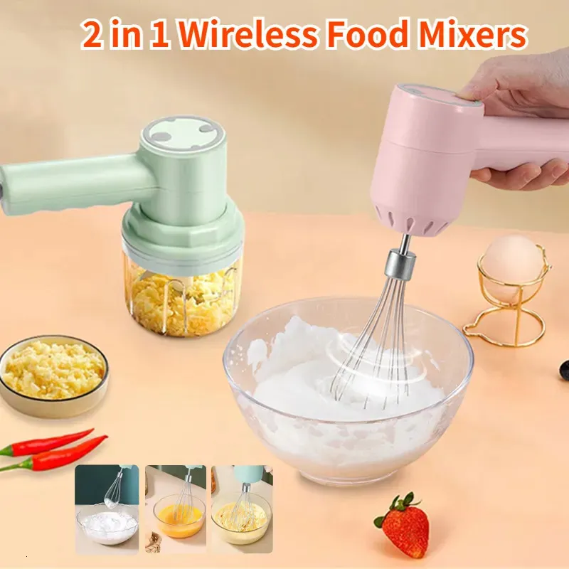 Fruktgrönsaksverktyg Portable Blender Mixer Kitchen Tools Hand Mixer Electric Food Processors Set Milk Frother Egg Beater Cake Baking Knåd Mixer 231110