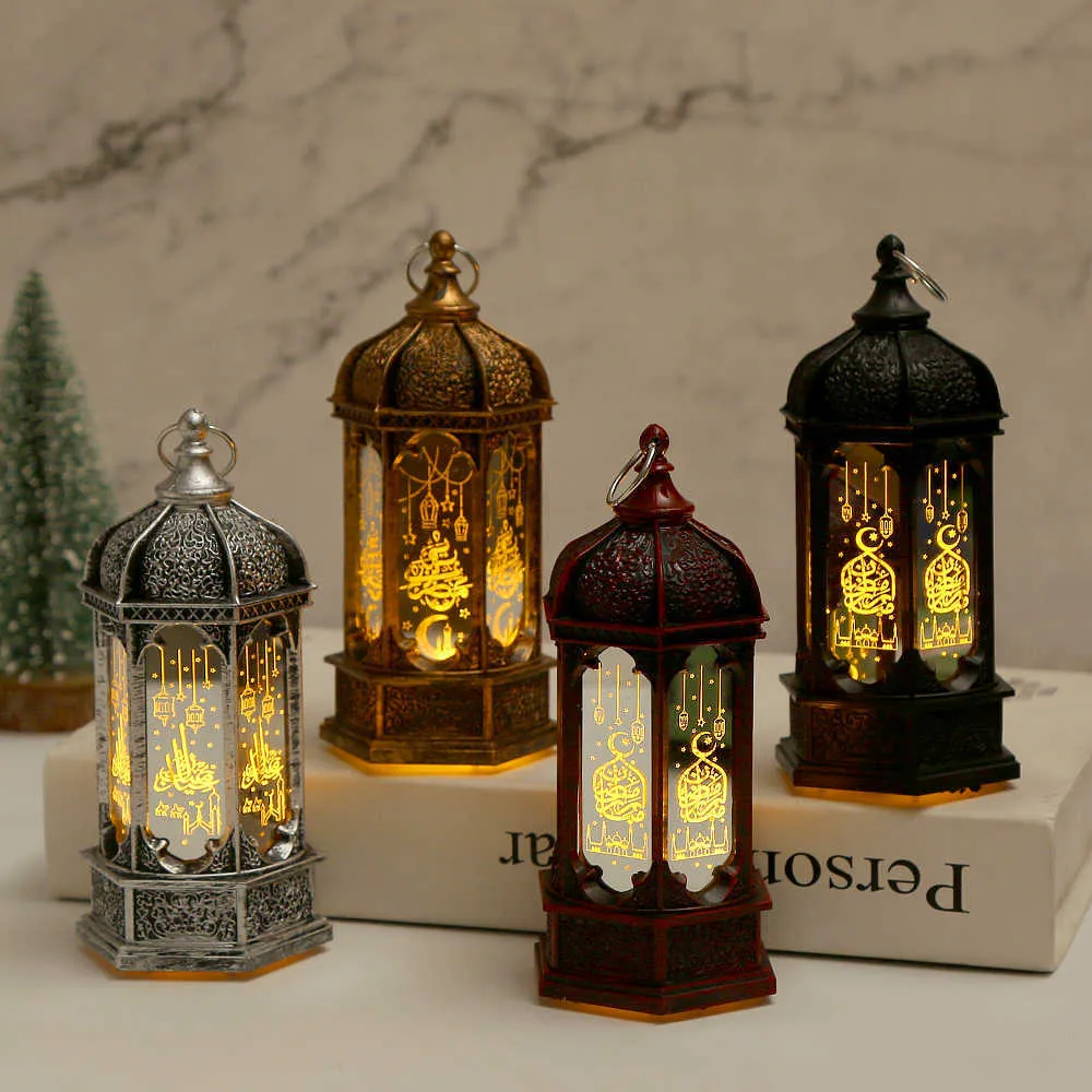 Nowości 2023 Eid Mubarak Lantern Antique Portable Lampa LED LAD LATHERNS ISLAMIC Holiday Ramadan Kareem Dekoracja do dekoracji domu Ornament Z0411 Z0411