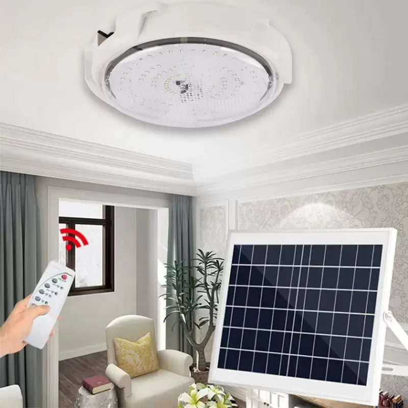 Luzes solares Luzes de teto interior externo 50w 100w 150w 200w com iluminação de decoração de controle remoto para jardim de garagem