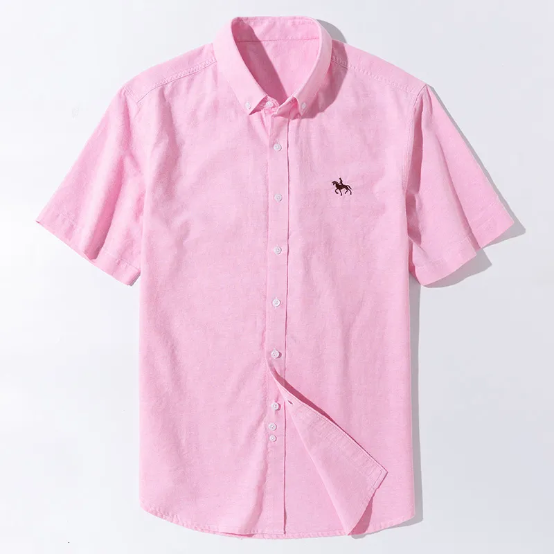 Camisas casuales para hombres Verano Manga corta Cuello vuelto Ajuste regular Tela Oxford 100% algodón Excelentes y cómodas camisas casuales para hombres de negocios 230411