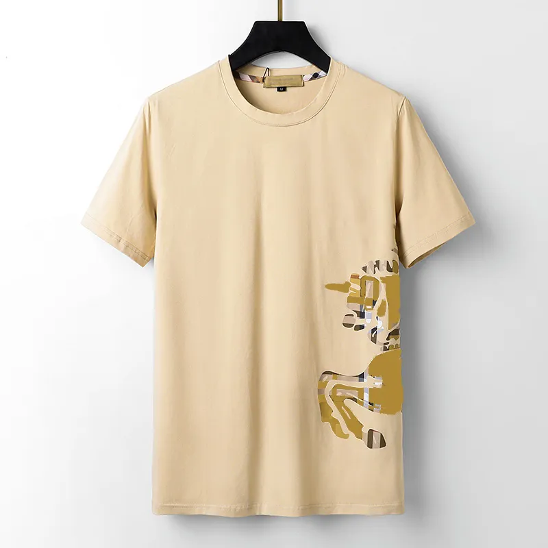 여름 여성 T 셔츠 베이지 캐주얼 남성 여성 티셔츠 편지 인쇄 반팔 탑 럭셔리 커플 힙합 의류 크기 M-3xl