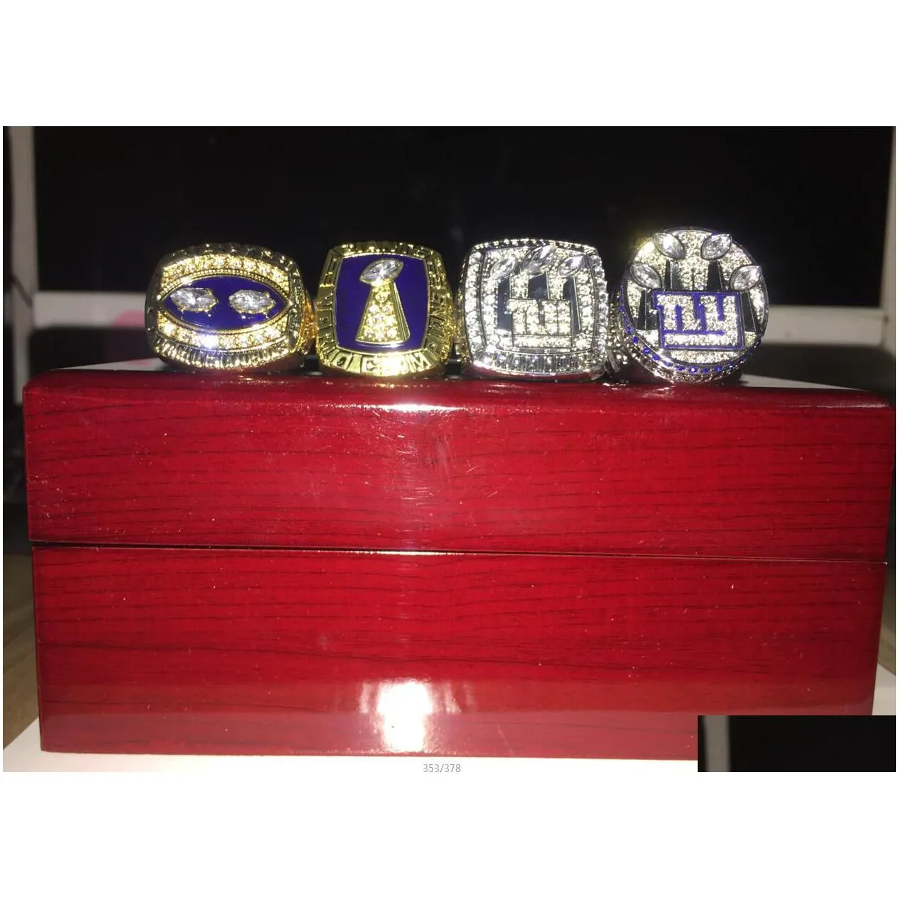 1966 to 2022 american football team champions championship ring set with wooden box souvenir men fan souvenir gift wholesale 2020