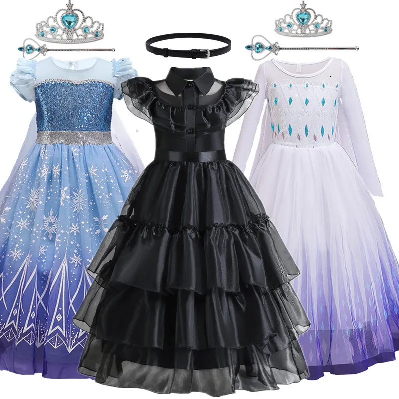 Mädchenkleider Fantasy Prinzessin Kleid Halloween Cosplay Kostüm Pailletten Kinder Up Fancy Kinder Karneval Geburtstagsfeier Vestidos 230410